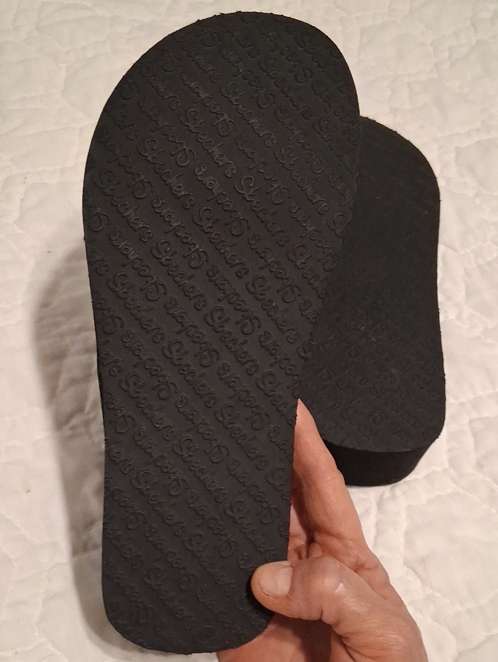 Skechers Cali Black Yoga Foam Flip Flops Beaded Sandals - Picture 8 of 10